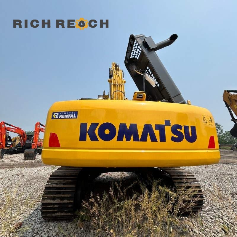 Heavy duty boom and arm cylinders of a 2018 Komatsu PC350LC excavator with 4,600 hours, priced at $41,667
